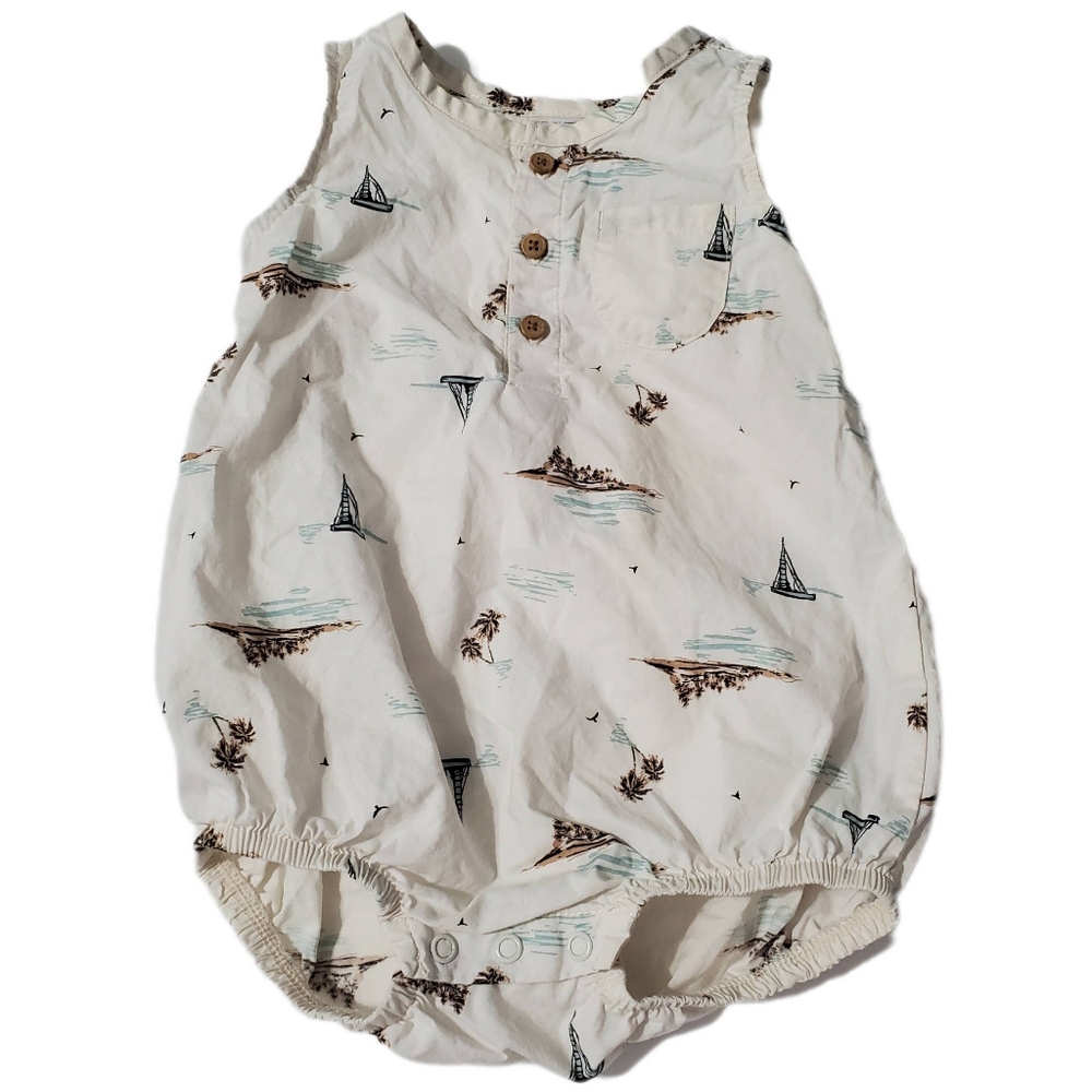 Carter's Just One You Baby Sailboat Print Romper Size 18Months